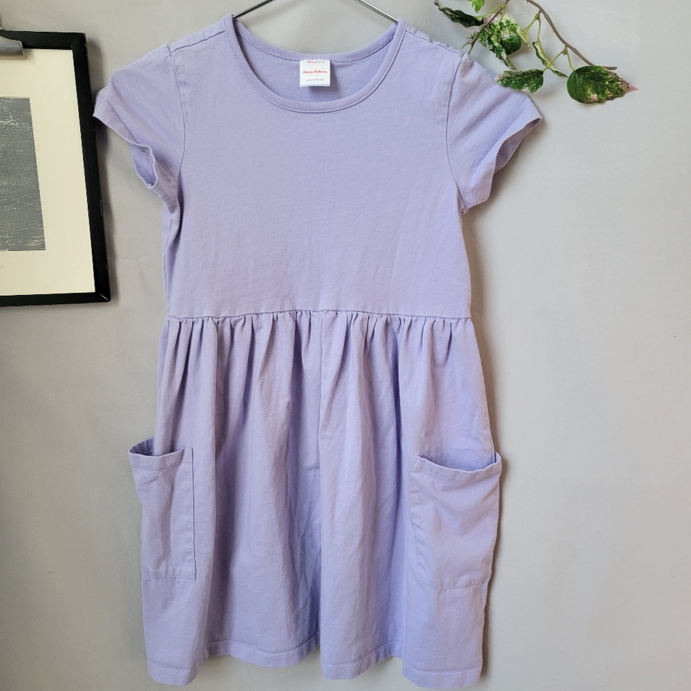 Hanna Andersson Solid Pocket Dress Purple US 10